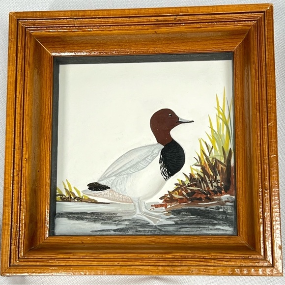 RARE Joseph Quinn Whipple Redhead Canvasback Duck 3D Shadowbox Painting Signed - Picture 13 of 16